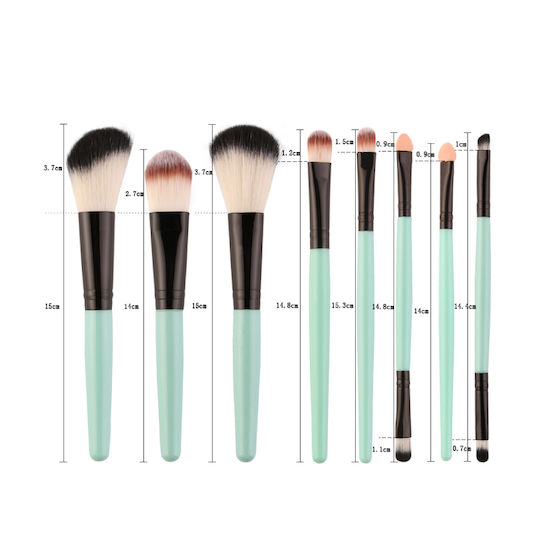18 Make-up Pinsel Pinsel Fächer Maange Beige Schwarz
