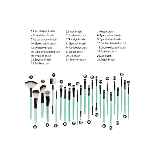 25 Makeup Brushes Various Colors Maange Black Brown