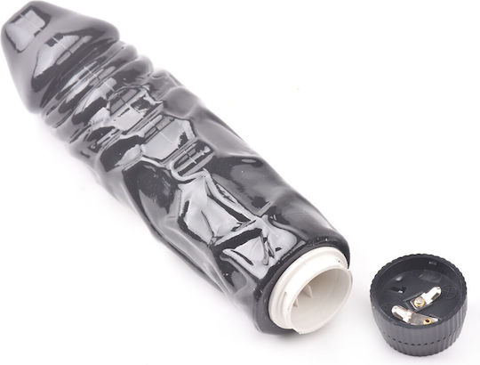Vibrator Realist Penis Gras Negru 8.7''