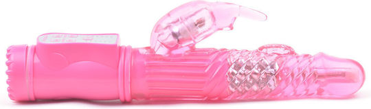 Usb Rechargeable Pink Color Rabbit Pearls Vibrator