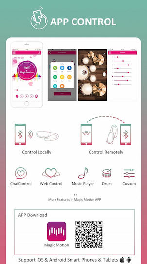 Fugu Ασύρματος Δονητής Application Magic Motion App Controlled Vibrator
