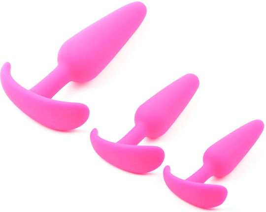 Pink Color Silicone Butt Plug Set