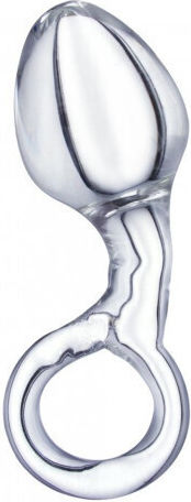 Small Glass Butt Plug Retrieval Ring 13 X Ø 3.3 Cm