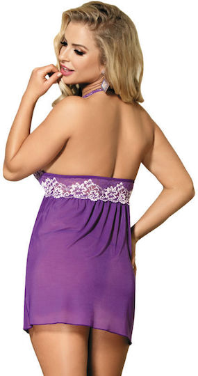 Subblime Weißer Blumen-Spitzen Babydoll Lila