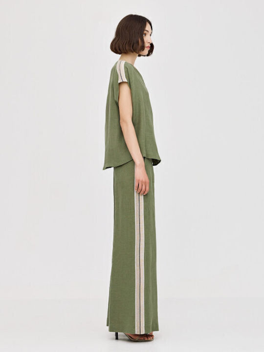Women's Fabric Trousers Olive