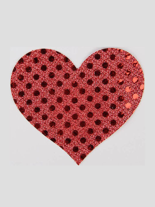 Rote Love Heart Pailletten Nippelabdeckung