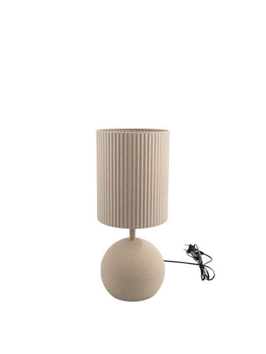 Zen Collection Lamp Metal Table Lamp with Beige Shade and Base