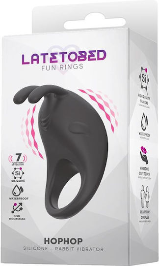 Latetobed Hophop Vibrierendes USB Silikon Penisring Schwarz