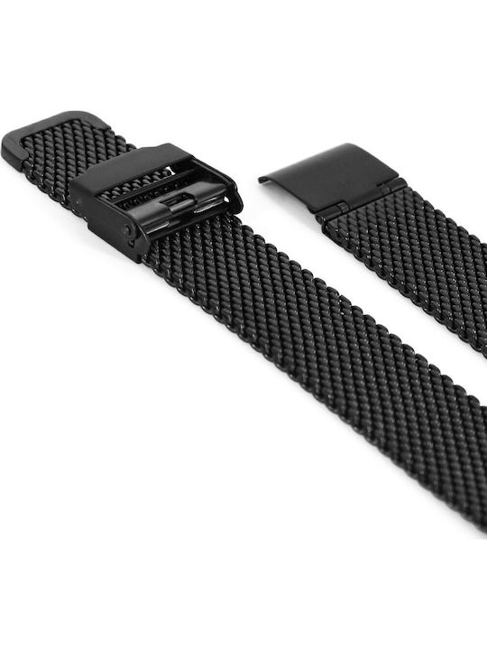 Vitopoulos Schwarz Metallisches Armband Mesh 20mm