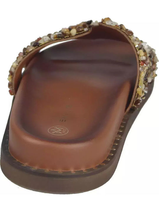 Flache Sandalen für Damen in Braun Farbe