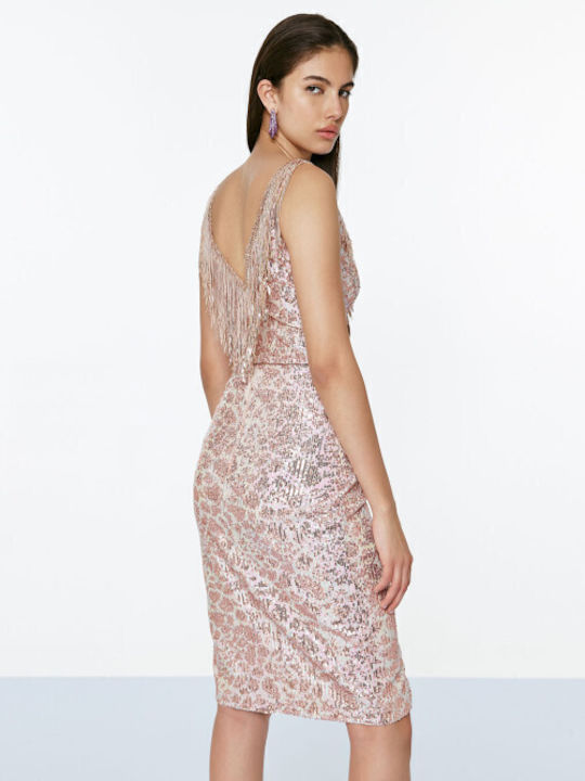 Midi Fustă Plic Leopard Pink