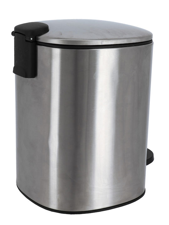 Metallic Bathroom Basket Soft Close 5lt Silver