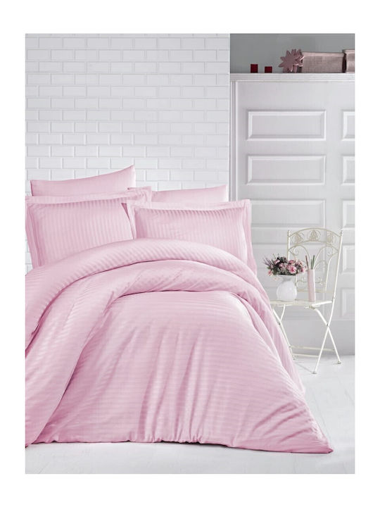 Pucioasa Set Cearșafuri Single cu Elastic 100x200cm. Roz 3buc