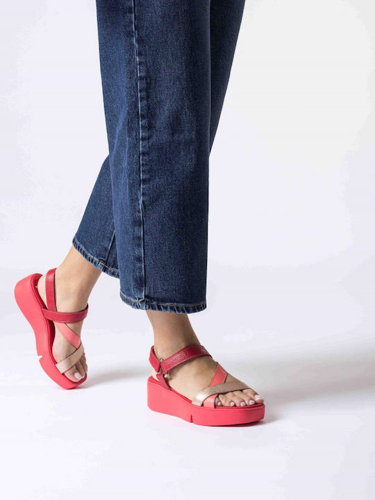 Anatomic Women's Leather Platform Shoes Red