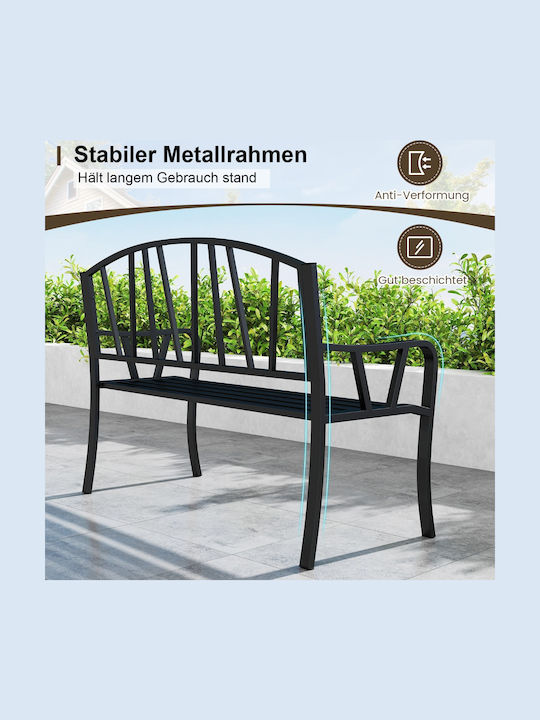 Zweisitziges Sofa Außenbereich Metallisch Gray 53x129x93cm