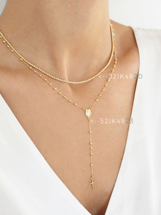 Gold Necklace 14K Bead It Dolce Vita Rosario 4823