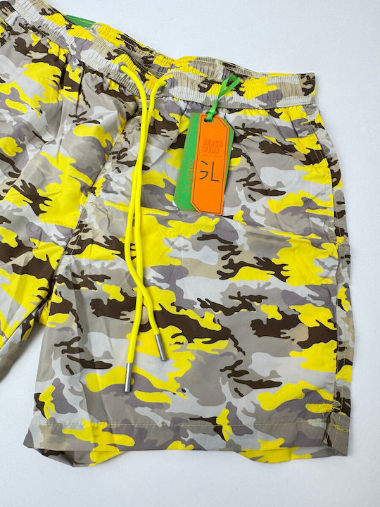 Men's Swimwear Shorts Yellow Camo