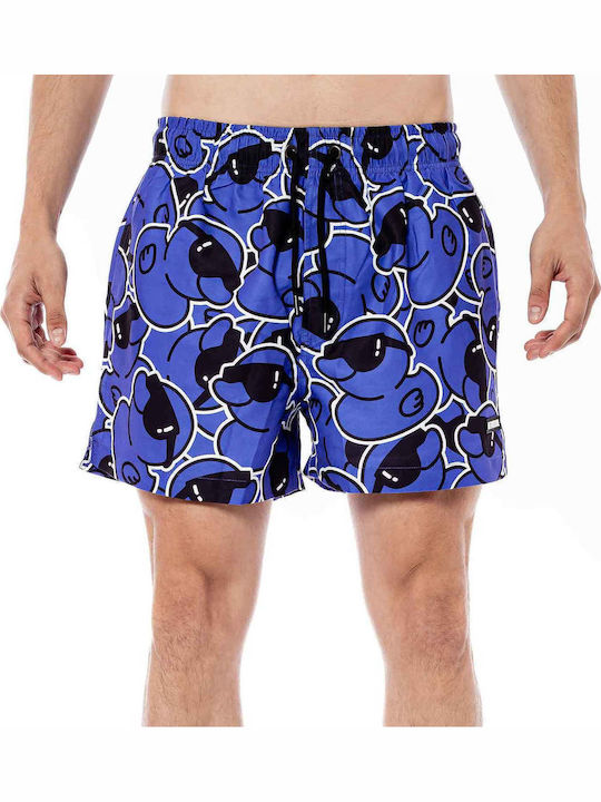 Duckin Duck Men's Swimwear Purple Shorts with Patterns