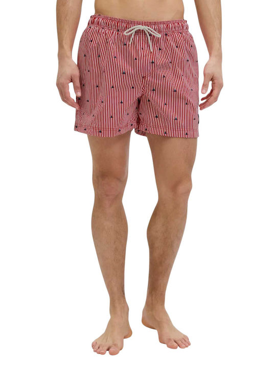 Мъжки Бански Плувни Шорти True Red Multi На Райета