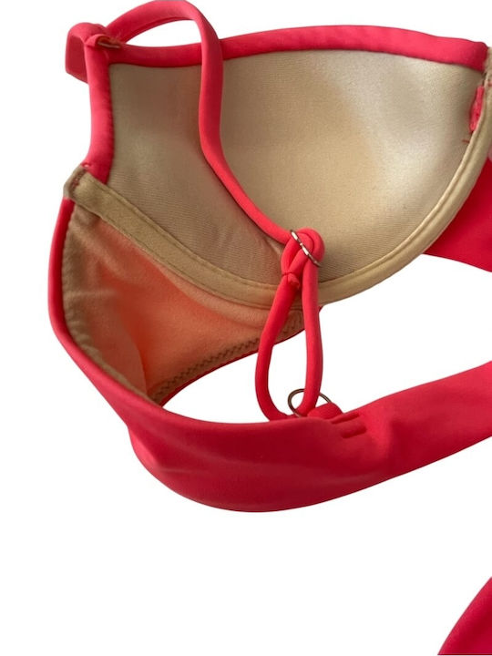 Bikini Σουτιέν με Ενίσχυση Απαλό Κοραλί