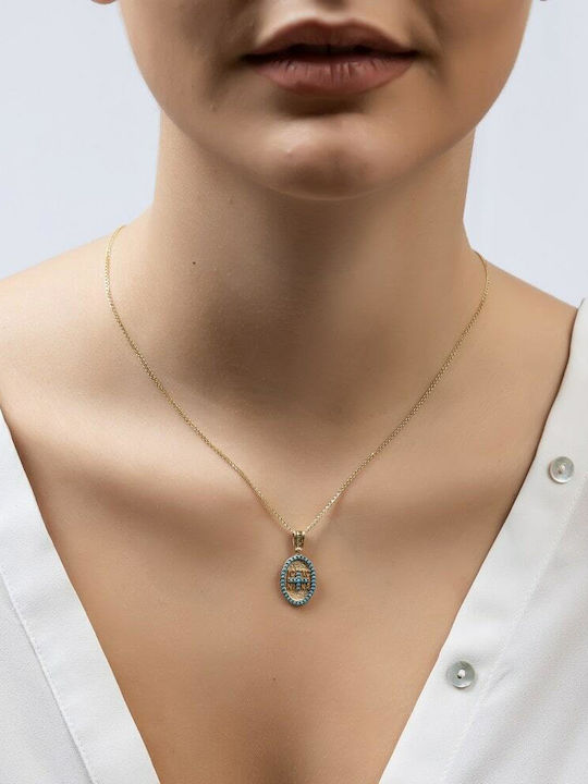 Gelbes Gold Damen-Fylochto K14 Türkis Pa11100152