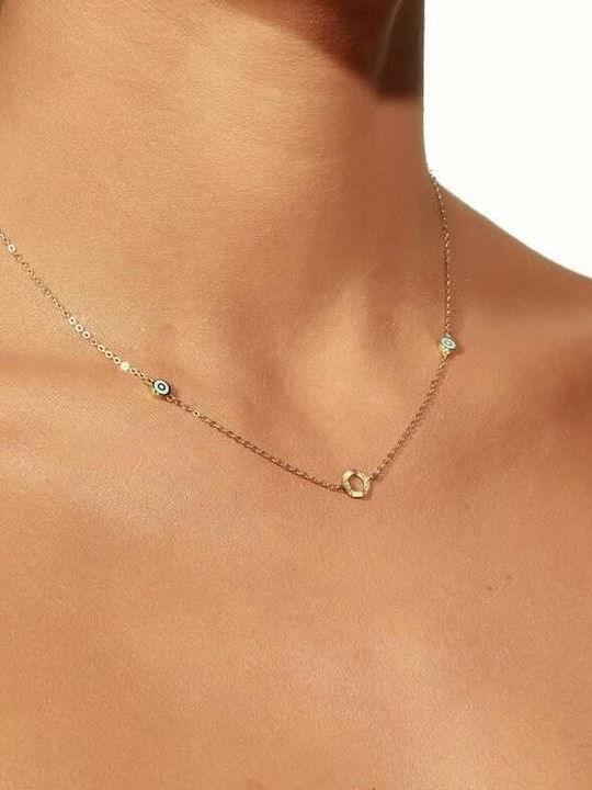 Yellow Gold Women's Necklace 14K Circles Kl11100197