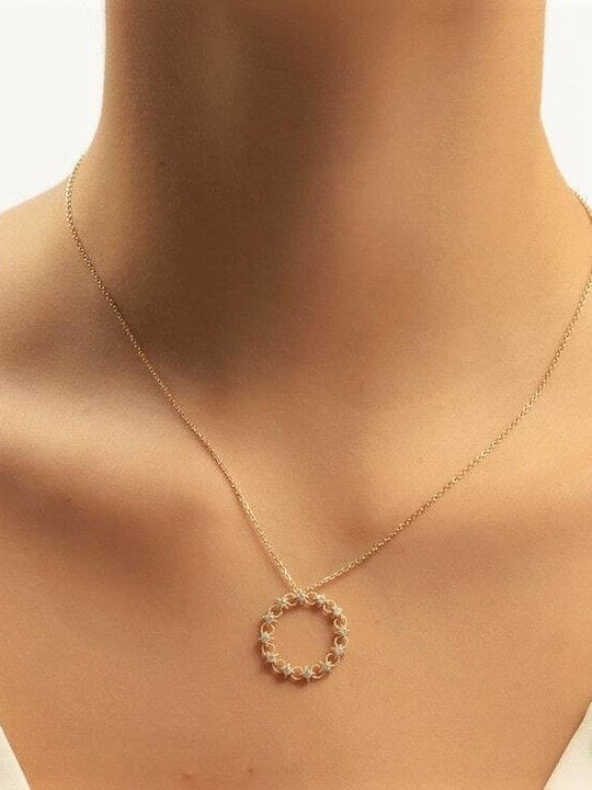 Women's Necklace Yellow Gold 14K Circle Kl11100454