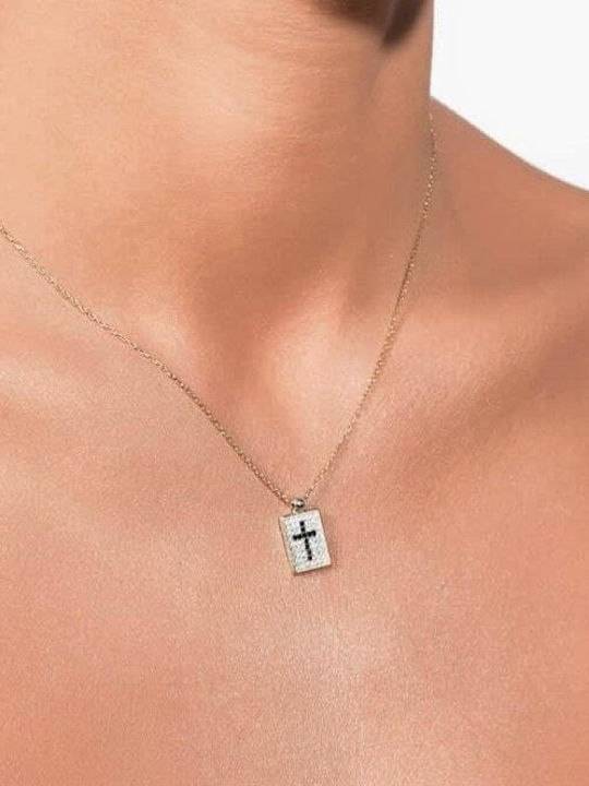 Women's Gold Plated Silver 925 Necklace Cross Kl21100086