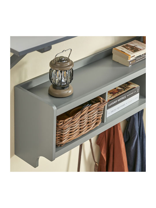 Eingangsmöbel mit Garderobe Grey 100x35x24.7cm