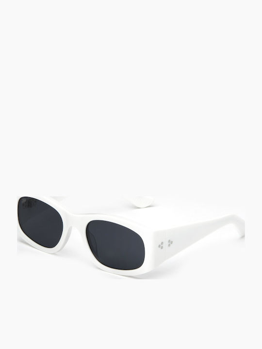 Akila Men's Sunglasses with White Plastic Frame and Gray Lens 424866