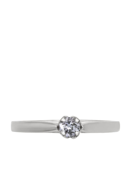 Solitärring Weißgold Brilliant 18 Karat Däch02189