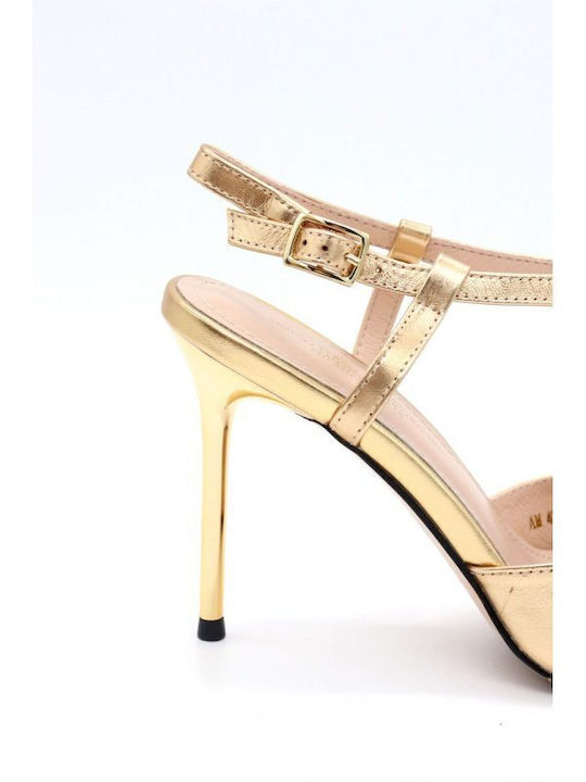 Gold Heels with Strap