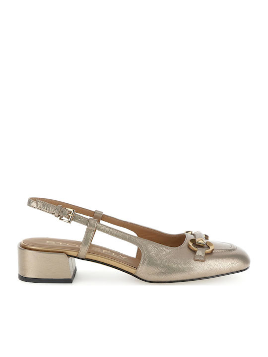 Anatomic Leather Gold Heels