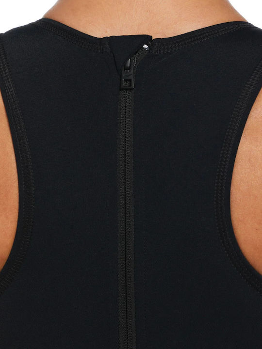 Costum De Baie Întreg Sport Cu Fermoar Negru