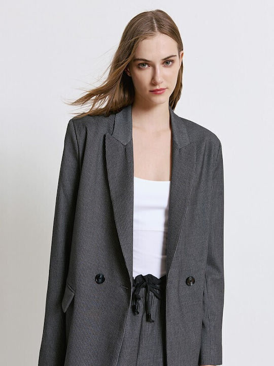 Access Blazer pentru femei Încrucișat Sacou Grey