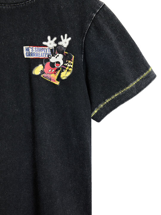 Kinderhemd Kurzarm Schwarz 'mickey'