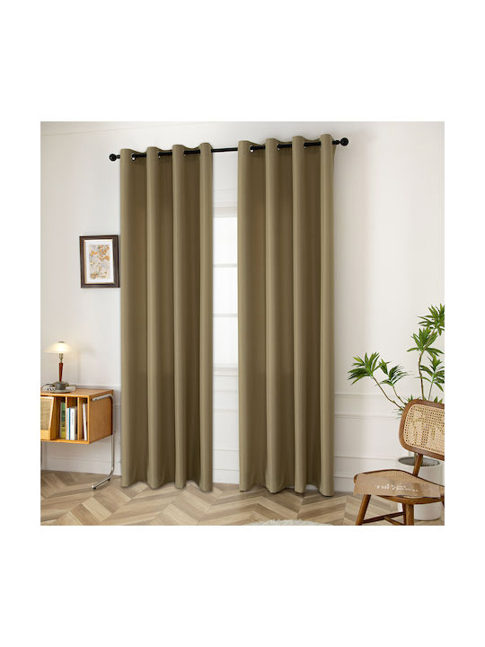 Beauty Home Green Curtain with Grommets 140x270cm