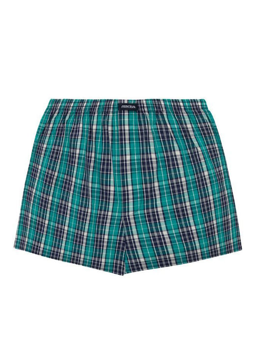 Herren Boxershorts Marine Red-Green Kariert 2Packung