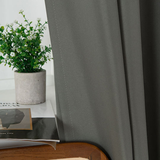 Beauty Home Κουρτίνα με Τρουκς Γκρι 140x270εκ.