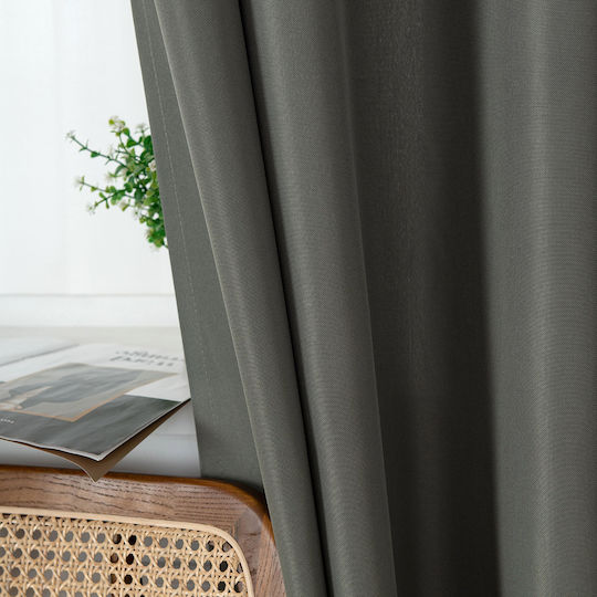 Beauty Home Κουρτίνα με Τρουκς Γκρι 140x270εκ.