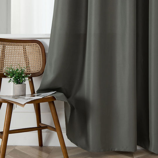 Beauty Home Κουρτίνα με Τρουκς Γκρι 140x270εκ.