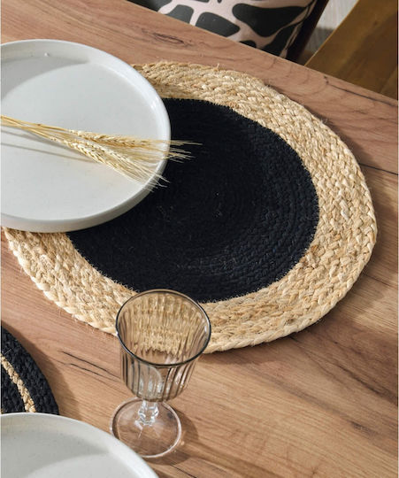 Kentia Yute Σουπλά Ψάθινο Μαύρο 38x38cm Kentia Yute Σουπλά Ψάθινο Μαύρο 38x38cm
