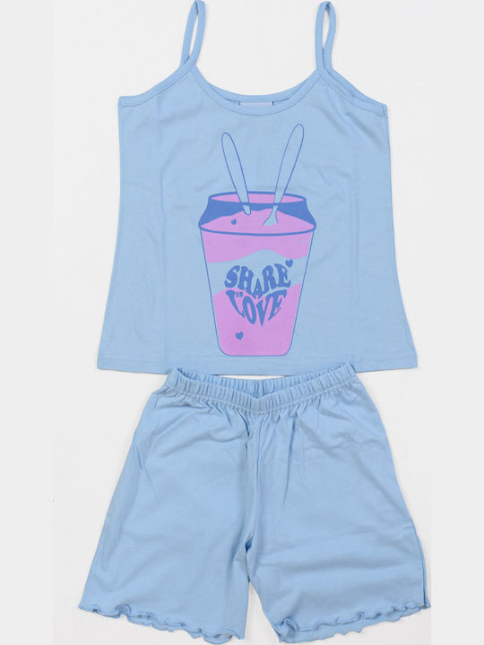 Happy Family Kids' Pajamas Summer Light Blue