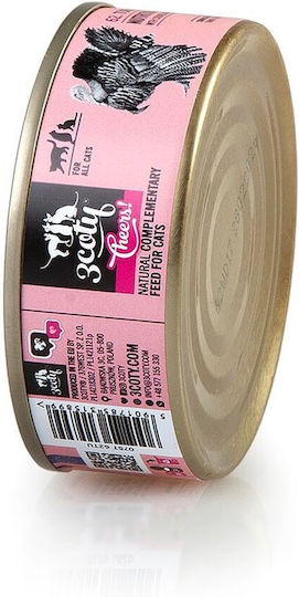 3coty Wet Food for Cats in Cans with Turkey Gluten-Free 75gr