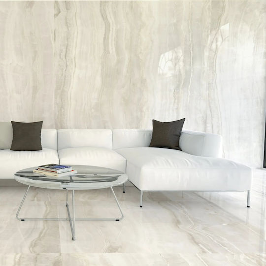 Azulejos Benadresa Πλακάκι Δαπέδου / Τοίχου Κουζίνας / Μπάνιου Πορσελανάτο Γυαλιστερό 120x120cm Ivory
