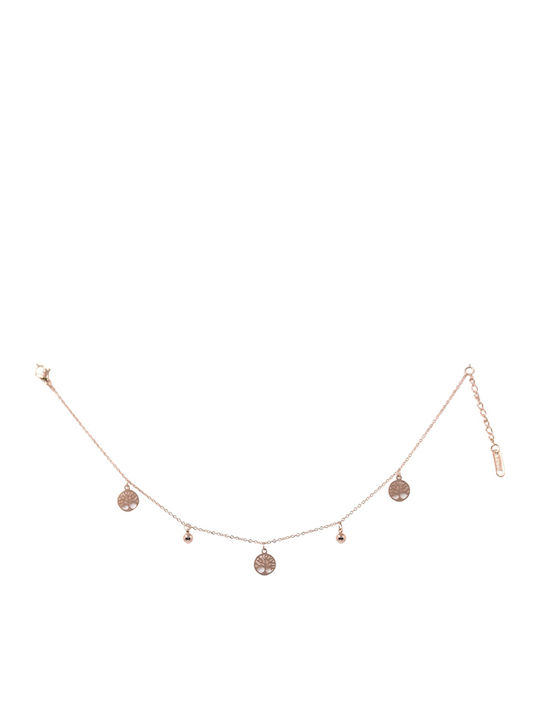 Fußkettchen Baum des Lebens Stahl 316l Roségold