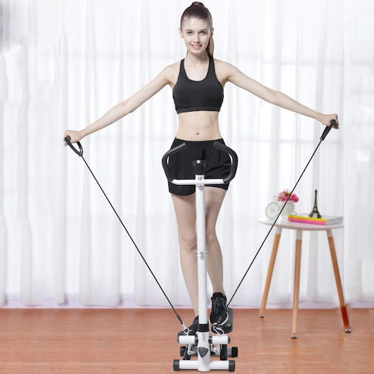 Mini Gym Equipment Mini Stepper Resistance Bands Silver