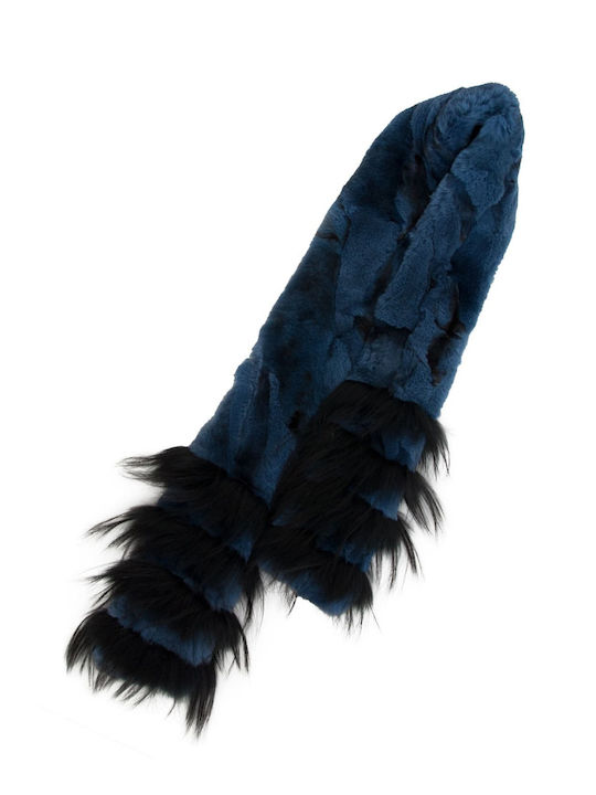 Γυναικείο Γούνινο Κασκόλ Μπλε