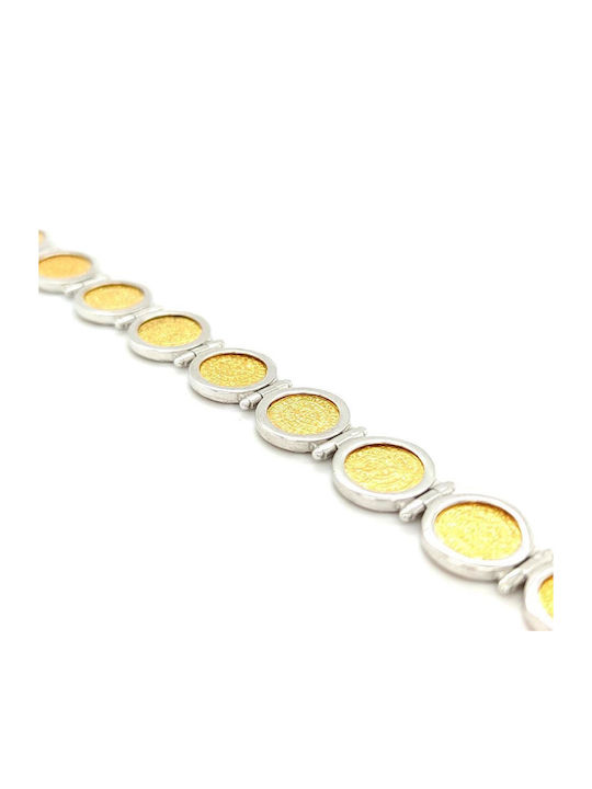 Damen Armband Silber 925° Scheibe Faistos Vergoldet