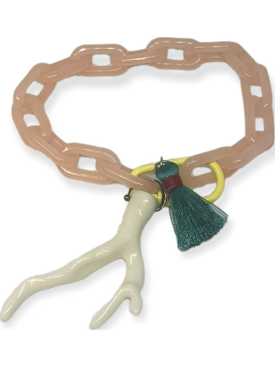 Βραχιόλι Ananna Acrylic Chain Κοραλι Σωμόν